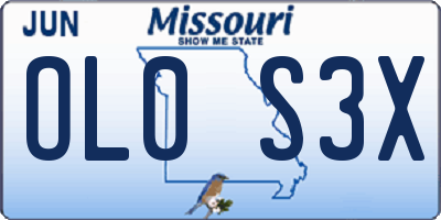 MO license plate OL0S3X