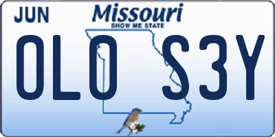 MO license plate OL0S3Y