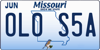 MO license plate OL0S5A