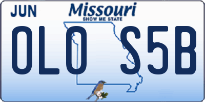 MO license plate OL0S5B