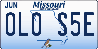 MO license plate OL0S5E