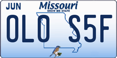 MO license plate OL0S5F