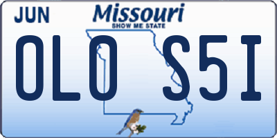 MO license plate OL0S5I
