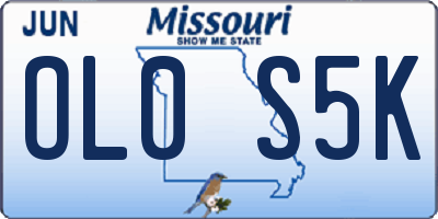 MO license plate OL0S5K