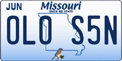 MO license plate OL0S5N