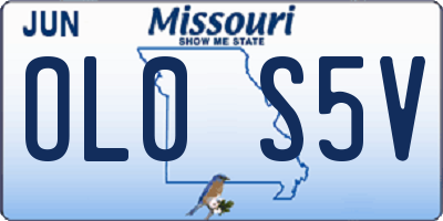 MO license plate OL0S5V
