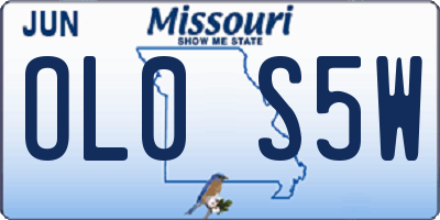 MO license plate OL0S5W