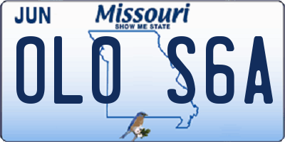 MO license plate OL0S6A