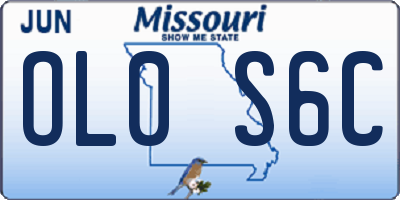 MO license plate OL0S6C