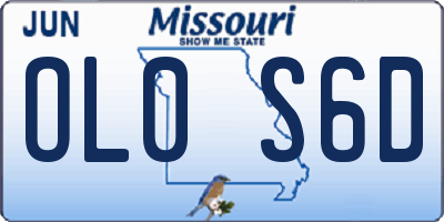 MO license plate OL0S6D