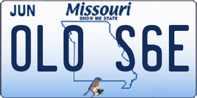 MO license plate OL0S6E