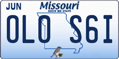 MO license plate OL0S6I