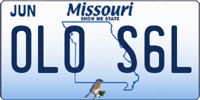 MO license plate OL0S6L