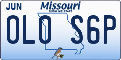 MO license plate OL0S6P