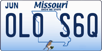 MO license plate OL0S6Q