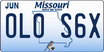 MO license plate OL0S6X