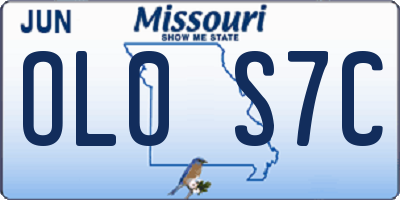 MO license plate OL0S7C