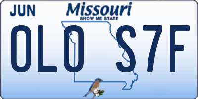 MO license plate OL0S7F