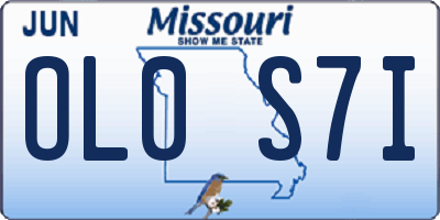 MO license plate OL0S7I