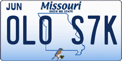 MO license plate OL0S7K