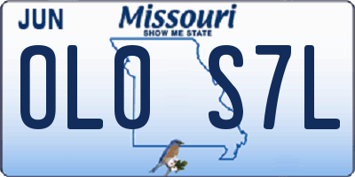 MO license plate OL0S7L