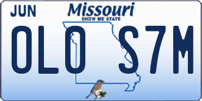 MO license plate OL0S7M