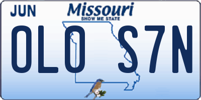 MO license plate OL0S7N