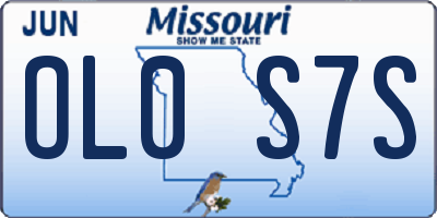 MO license plate OL0S7S