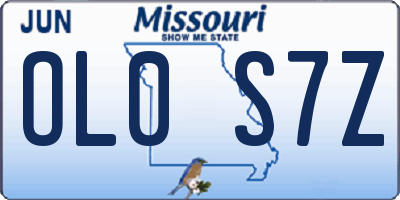 MO license plate OL0S7Z
