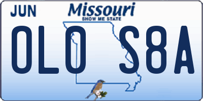 MO license plate OL0S8A