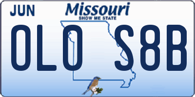 MO license plate OL0S8B