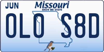 MO license plate OL0S8D