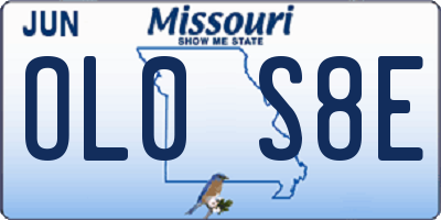 MO license plate OL0S8E