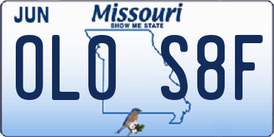 MO license plate OL0S8F