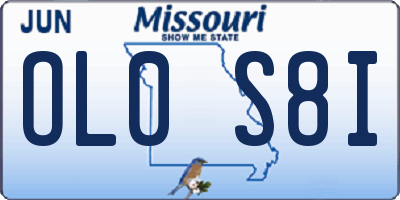 MO license plate OL0S8I