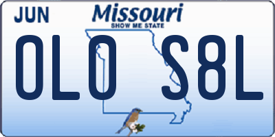 MO license plate OL0S8L