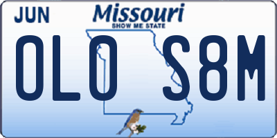 MO license plate OL0S8M