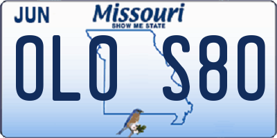 MO license plate OL0S8O