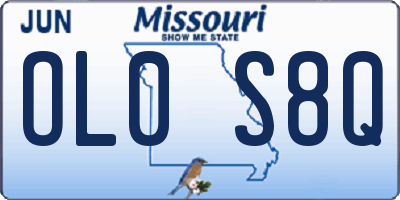 MO license plate OL0S8Q