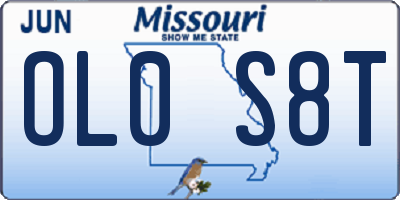 MO license plate OL0S8T