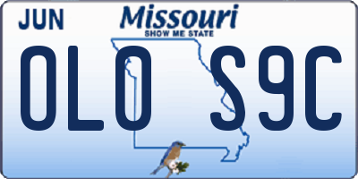 MO license plate OL0S9C