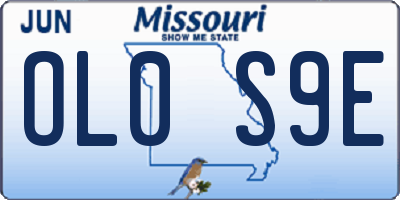MO license plate OL0S9E
