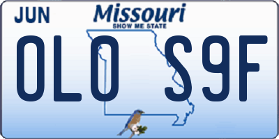 MO license plate OL0S9F
