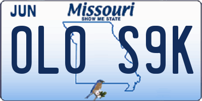 MO license plate OL0S9K