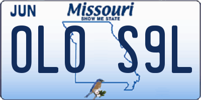 MO license plate OL0S9L