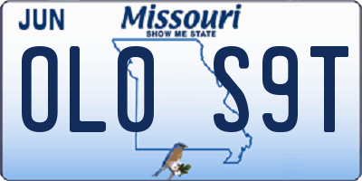 MO license plate OL0S9T