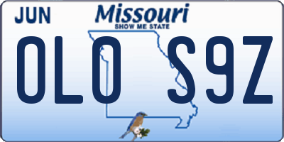MO license plate OL0S9Z