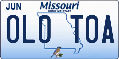 MO license plate OL0T0A