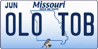 MO license plate OL0T0B