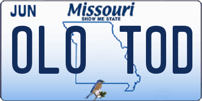 MO license plate OL0T0D